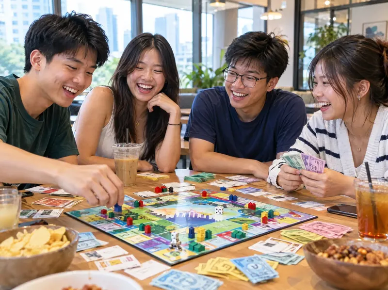 Friends playing the Cashflow board game