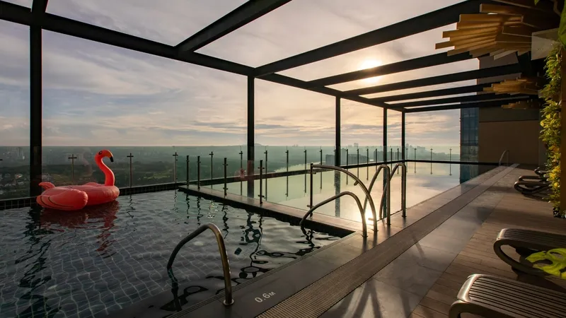 The rooftop infinity pool at St Giles Southkey Johor Bahru